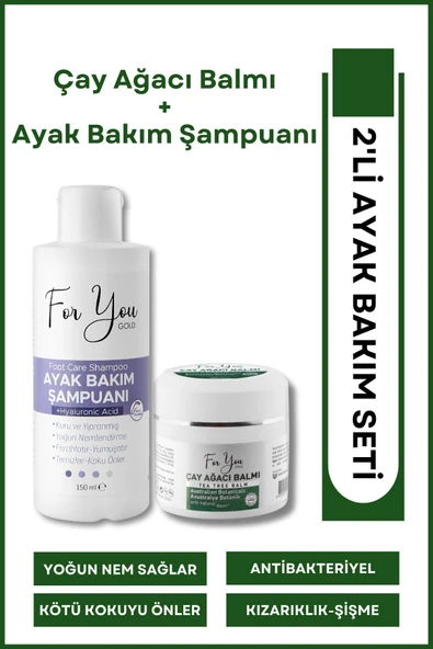 FOR YOU GOLD Ayak Bakım Şampuanı + Çay Ağacı Balmı (tırnak Mantarı-koku-kaşıntı Giderici)
