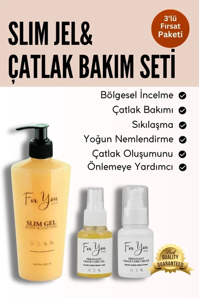 FOR YOU GOLD Slim Jel Selülit Jeli Ve Çatlak Oluşumunu Azaltmaya Yardımcı Çatlak Kremi&çatlak Bakım Yağı - 2