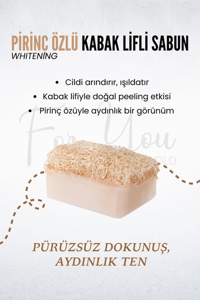 FOR YOU GOLD Kabak Lifli %100 Doğal El Yapımı Pirinç Özlü Whitening Sabun - 4