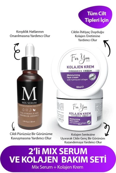 FOR YOU GOLD Yaşlanma Karşıtı Kolejen Krem & Maxımum Gözenek Sıkılaştırıcı Mix Serum - 2