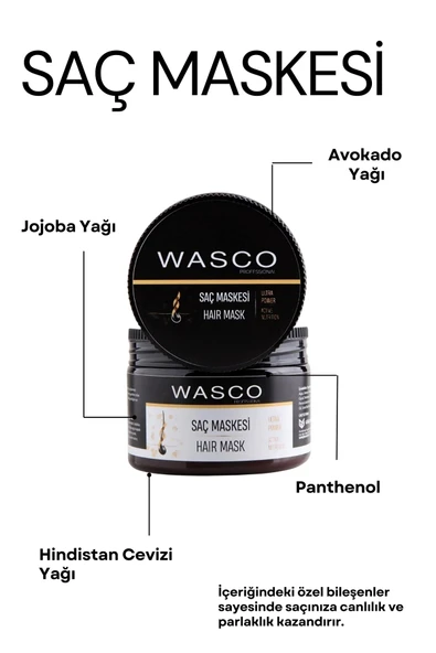 WASCO Professıonal Besleyici, Onarıcı Ve Koruyucu Saç Bakım Maskesi - 3