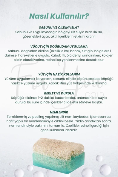FOR YOU GOLD Kabak Lifli El Yapımı Kolajen & Retinol Özlü Sabun (collagenli Sabun) - 3