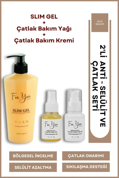 FOR YOU GOLD Slim Jel Selülit Jeli Ve Çatlak Oluşumunu Azaltmaya Yardımcı Çatlak Kremi&çatlak Bakım Yağı
