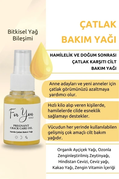 FOR YOU GOLD Slim Jel (slimgel) Selülit Jeli Ve Çatlak Oluşumunu Azaltmaya Yardımcı Çatlak Bakım Yağı&çatlak Seti - 8