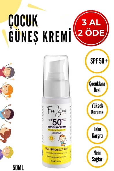 WASCO Bebek Ve Çocuklar Için Spf50+ Çok Yüksek Koruma Faktörlü Güneş Kremi