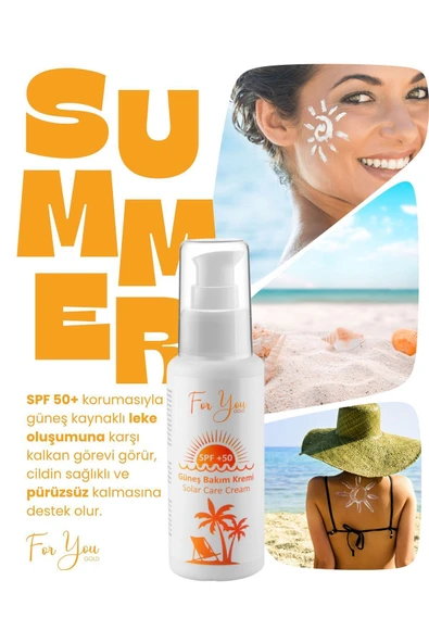 FOR YOU GOLD Güneş Kremi Leke Karşıtı, Yüksek Korumalı Spf50+ Faktörlü 100 Ml Güneş Kremi - 3
