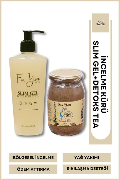FOR YOU GOLD For You Tea Detox Karışık Bitki Çayı ( Detoks Çay ) Ve Selülit Jeli 250 ml