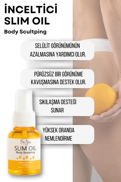 FOR YOU GOLD İnceltmeye Ve Sıkılaştırmaya Yardımcı Selülit Karşıtı Slim Oil, Yağ 60 ml - 2