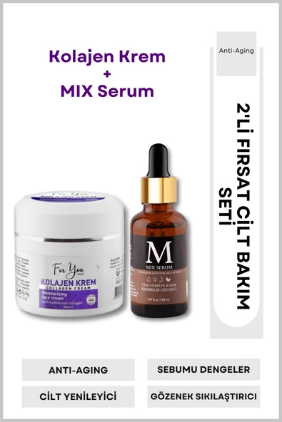 FOR YOU GOLD Yaşlanma Karşıtı Kolejen Krem & Maxımum Gözenek Sıkılaştırıcı Mix Serum