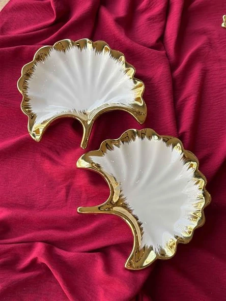 Ginkgo Yaprak Sunum Tabak 2'Lİ