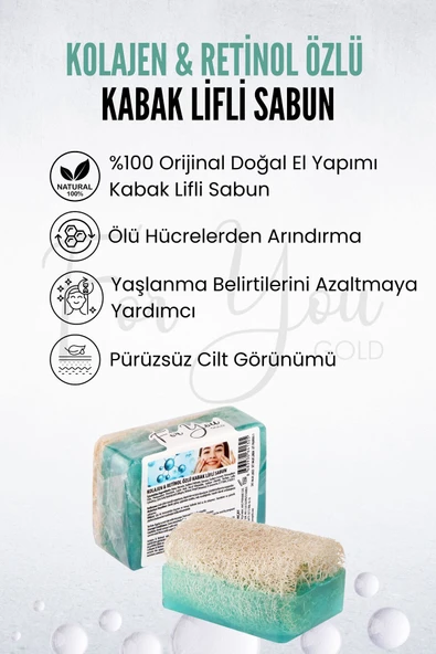 FOR YOU GOLD Kabak Lifli El Yapımı Kolajen & Retinol Özlü Sabun (collagenli Sabun) - 2