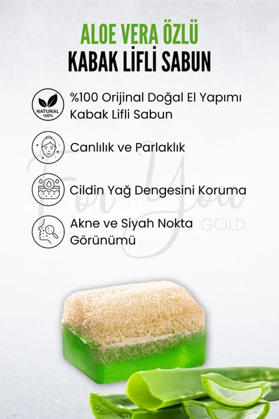 FOR YOU GOLD Kabak Lifli Aloe Vera Özlü El Yapımı Sabun - 2