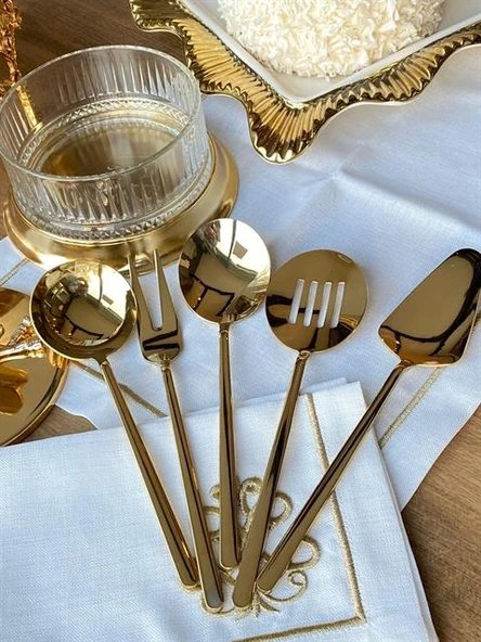 Allegra Gold 5 Parça Servis Kaşık Seti - 2