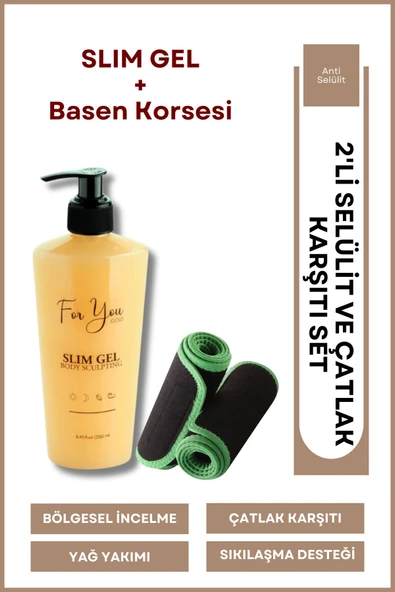 FOR YOU GOLD Slim Jel Inceltici-yağ Yakıcı-sıkılaştırıcı-toparlayıcı-çatlak Ve Selülit Kremi Termal Basen Korsesi