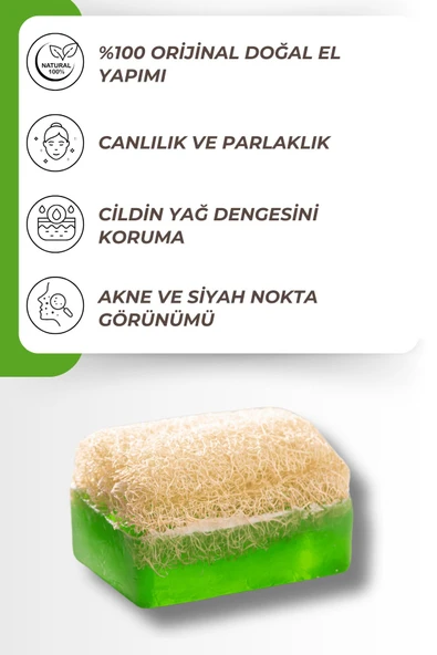FOR YOU GOLD Kabak Lifli Aloe Vera Özlü El Yapımı Sabun - 5