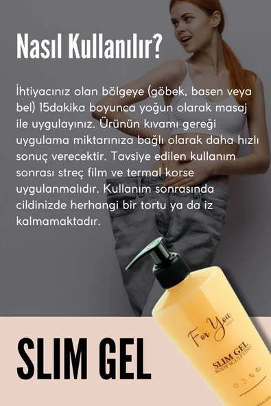 FOR YOU GOLD Slim Jel (slimgel) Selülit Jeli Ve Çatlak Oluşumunu Azaltmaya Yardımcı Çatlak Bakım Yağı&çatlak Seti - 3