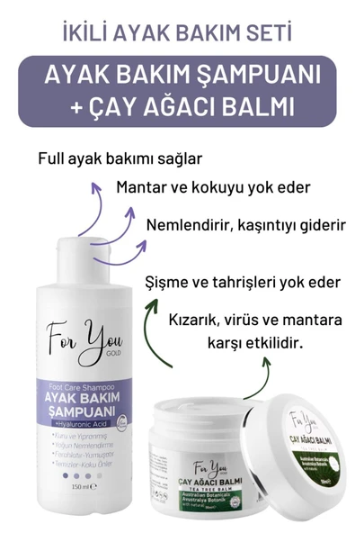FOR YOU GOLD Ayak Bakım Şampuanı + Çay Ağacı Balmı (tırnak Mantarı-koku-kaşıntı Giderici) - 4