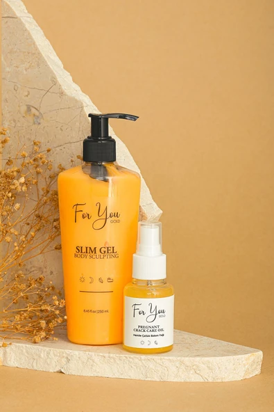 FOR YOU GOLD Slim Jel (slimgel) Selülit Jeli Ve Çatlak Oluşumunu Azaltmaya Yardımcı Çatlak Bakım Yağı&çatlak Seti - 6