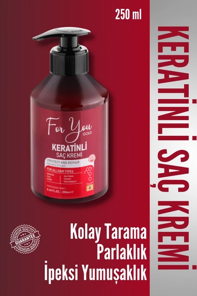 FOR YOU GOLD Keratinli,onarıcı,besleyici,canlandırıcı Saç Kremi(saç Güzelleştirici Bakım Kremi)250ml - 2