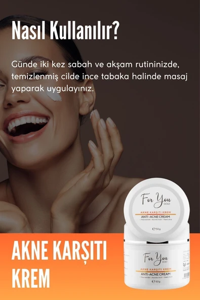 FOR YOU GOLD Karşıtı Krem, Akneye Yönelik Ciltler Için Ve Su Bazlı Sebum Dengeleyici Bakım Kremi 50gr - 3