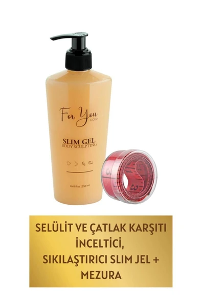 FOR YOU GOLD Slim Jel , Sıkılaştırıcı, Selülit Ve Çatlak Karşıtı Bakım Vücut Şekillendirici+ Mezura ile - 6