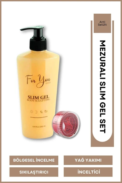 FOR YOU GOLD Slim Jel , Sıkılaştırıcı, Selülit Ve Çatlak Karşıtı Bakım Vücut Şekillendirici+ Mezura ile - 3