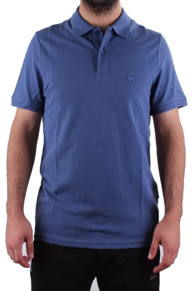 Twister 2341 İNdigo Günlük Kısa Kol Normal Kesim Pamuklu Polo Yaka Erkek Tişört - 2