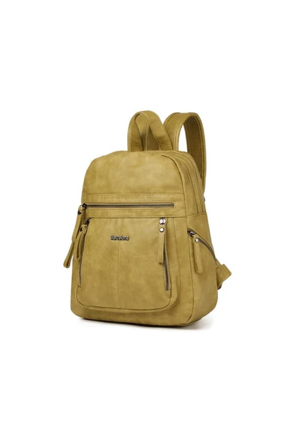 Yıkama Deri Orta Boy Kadın Sırt Çantası 21-K Barcelona 1846-7 - 2