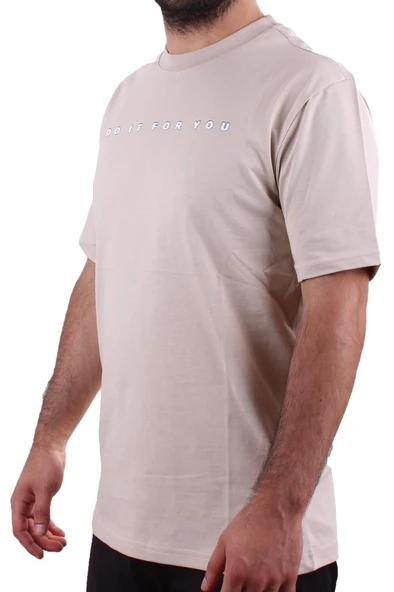 Twister Jeans 2323 Bej Günlük Pamuklu Baskılı Bisiklet Yaka Erkek Tişört - 3