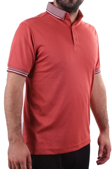 Twister 2305 Tarçın Günlük Kısa Kol Normal Kesim Pamuklu Polo Yaka Erkek Tişört