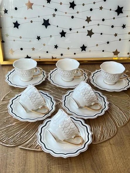 Türk Kahve Fincanı Cheerful 6 Kişilik 12 Parça - 3