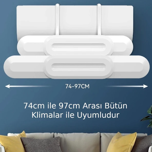 Valkyrie 74-97cm Ayarlanabilir Klima Rüzgar Kesici Hava Yönlendirici Klima Siperliği Deflektörü - 7