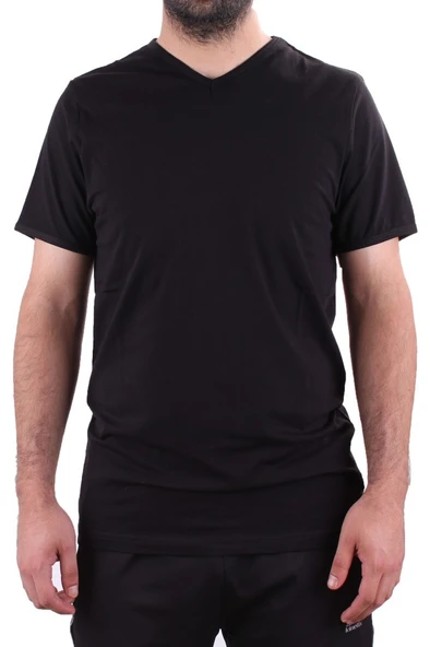 Twister Jeans 2302 Siyah Günlük Pamuklu Basıc V Yaka Erkek Tişört - 2
