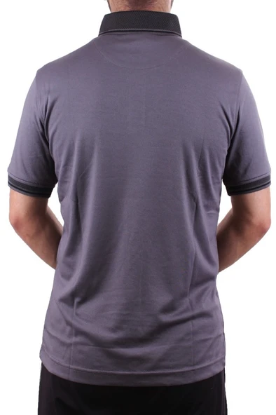 Twister 2305 Antrasit Günlük Kısa Kol Normal Kesim Pamuklu Polo Yaka Erkek Tişört - 4