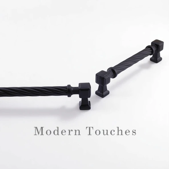Burma Mat Siyah Metal Kulp 192 mm 19.2 cm Mobilya Çekmece Mutfak Dolabı Dolap Modern Kapak Kulpları - Resim 3