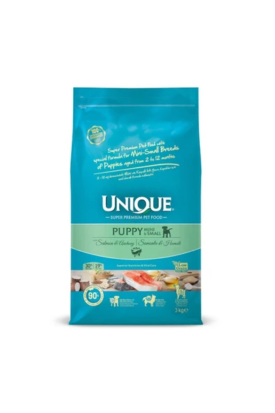 Unique Küçük Irk Somonlu Hamsili Yavru Köpek Maması 3 Kg