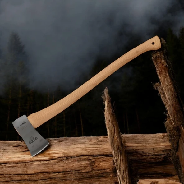 900 Gram 65 Cm El Yapımı İthal İsveç Karbon Çelik Yarma Odun Kesme Balta Ergonomik Sap Kamp Bahçe Av - 6