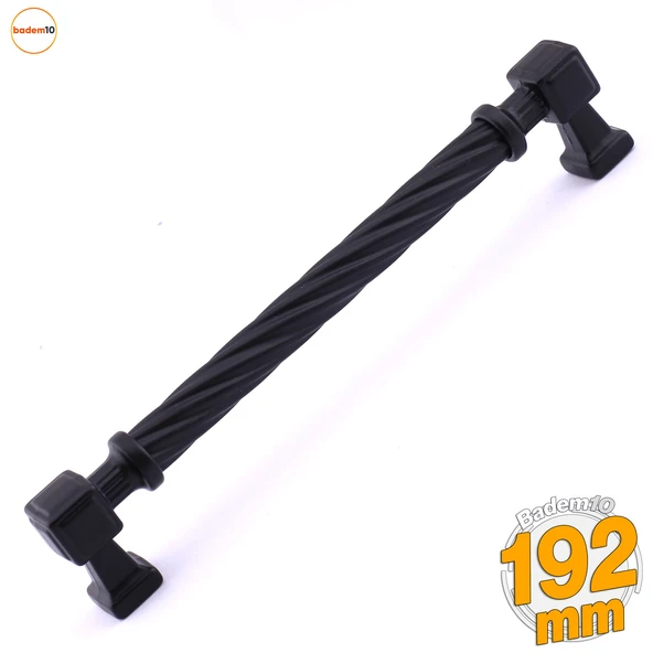 Burma Mat Siyah Metal Kulp 192 mm 19.2 cm Mobilya Çekmece Mutfak Dolabı Dolap Modern Kapak Kulpları ürün görseli