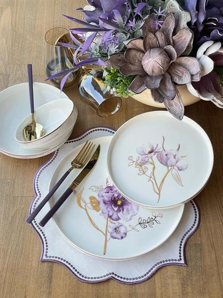 Yemek Takımı Modern Violet 24 Parça 6 Kişilik - 6
