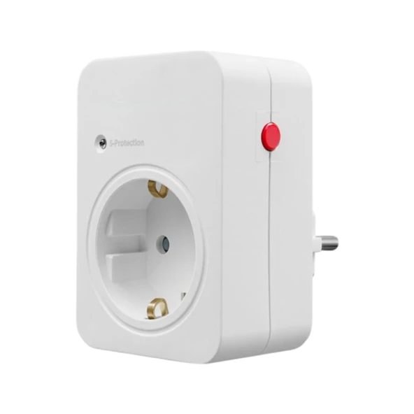 Akım & Şok Korumalı Tekli Priz Açma Kapama Düğmeli Çoçuk Korumalı Fiş 720 Joule IP20 3600 W Koruma - 6