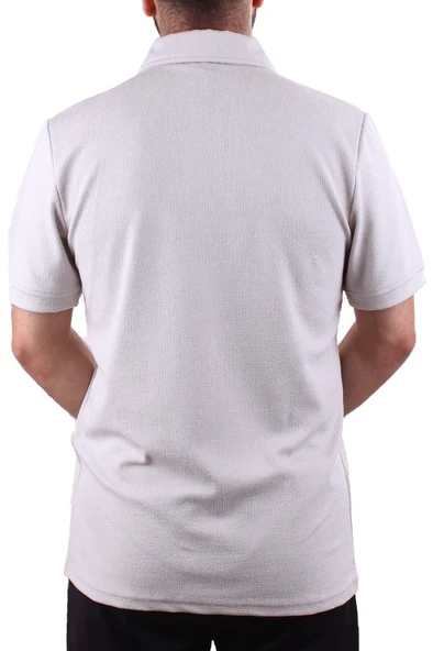 Twister 2290 Gri Günlük Kısa Kol Normal Kesim Pamuklu Fermuarlı Polo Yaka Erkek Tişört - 4