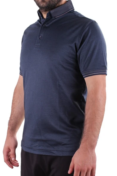 Twister 2305 Lacivert Günlük Kısa Kol Normal Kesim Pamuklu Polo Yaka Erkek Tişört - 3