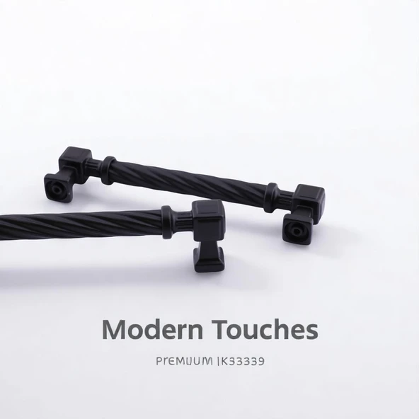 Burma Mat Siyah Metal Kulp 192 mm 19.2 cm Mobilya Çekmece Mutfak Dolabı Dolap Modern Kapak Kulpları - Resim 5