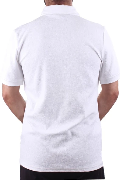 Twister 2290 Ekru Günlük Kısa Kol Normal Kesim Pamuklu Fermuarlı Polo Yaka Erkek Tişört - 4