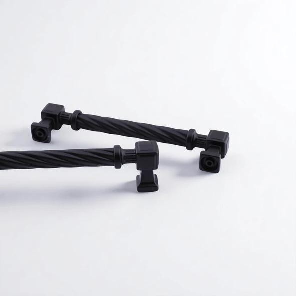 Burma Mat Siyah Metal Kulp 192 mm 19.2 cm Mobilya Çekmece Mutfak Dolabı Dolap Modern Kapak Kulpları - Resim 6