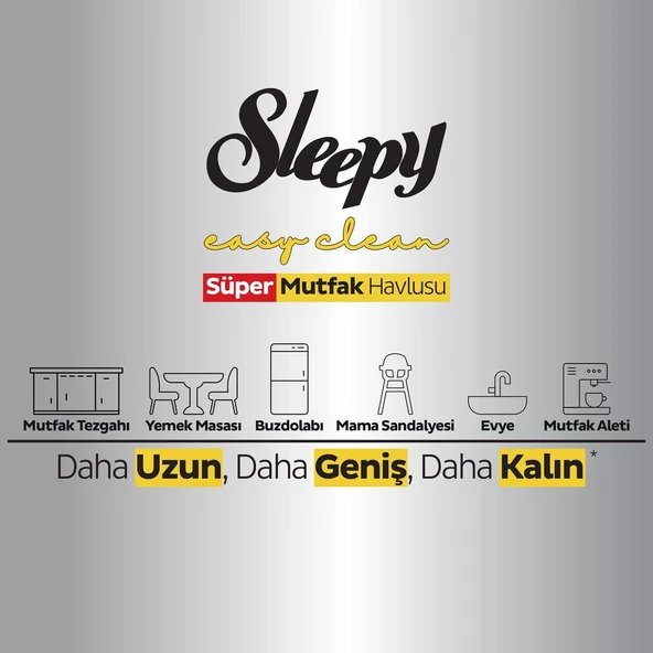 Sleepy Mutfak Havlusu Limon Yağlı 3'lü 50 Yaprak, ROSIE Hediye - 5