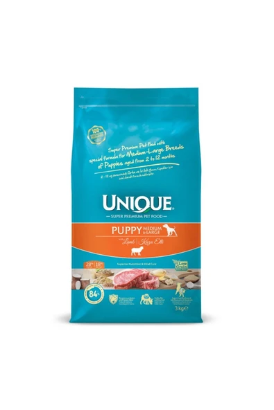Unique Orta Ve Iri Irk Yavru Köpek Maması Kuzu Etli 3 Kg