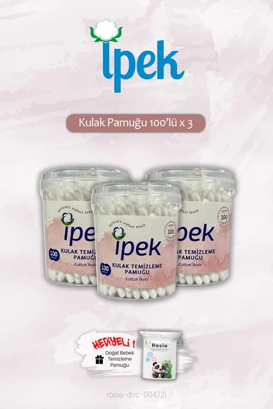 100'lü x 3 İpek Kulak Pamuğu ve ROSIE Hediye
