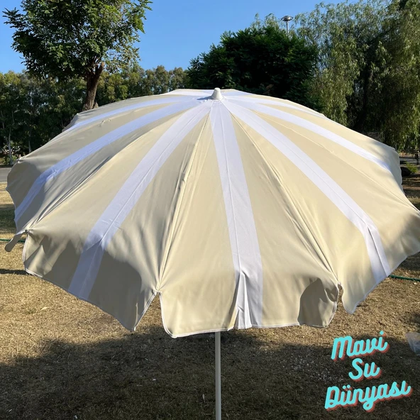 Plaj Deniz Balkon Şemsiyesi | Sentetik Kumaşlı Şemsiye | Bidonsuz| Eğilebilir |2 Metre Şemsiye - 5