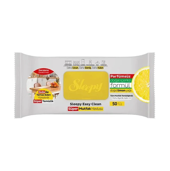 Sleepy 5 AL 4 ÖDE Mutfak Havlusu Limon Yağlı 50 Yaprak, ROSIE Hediye - 2